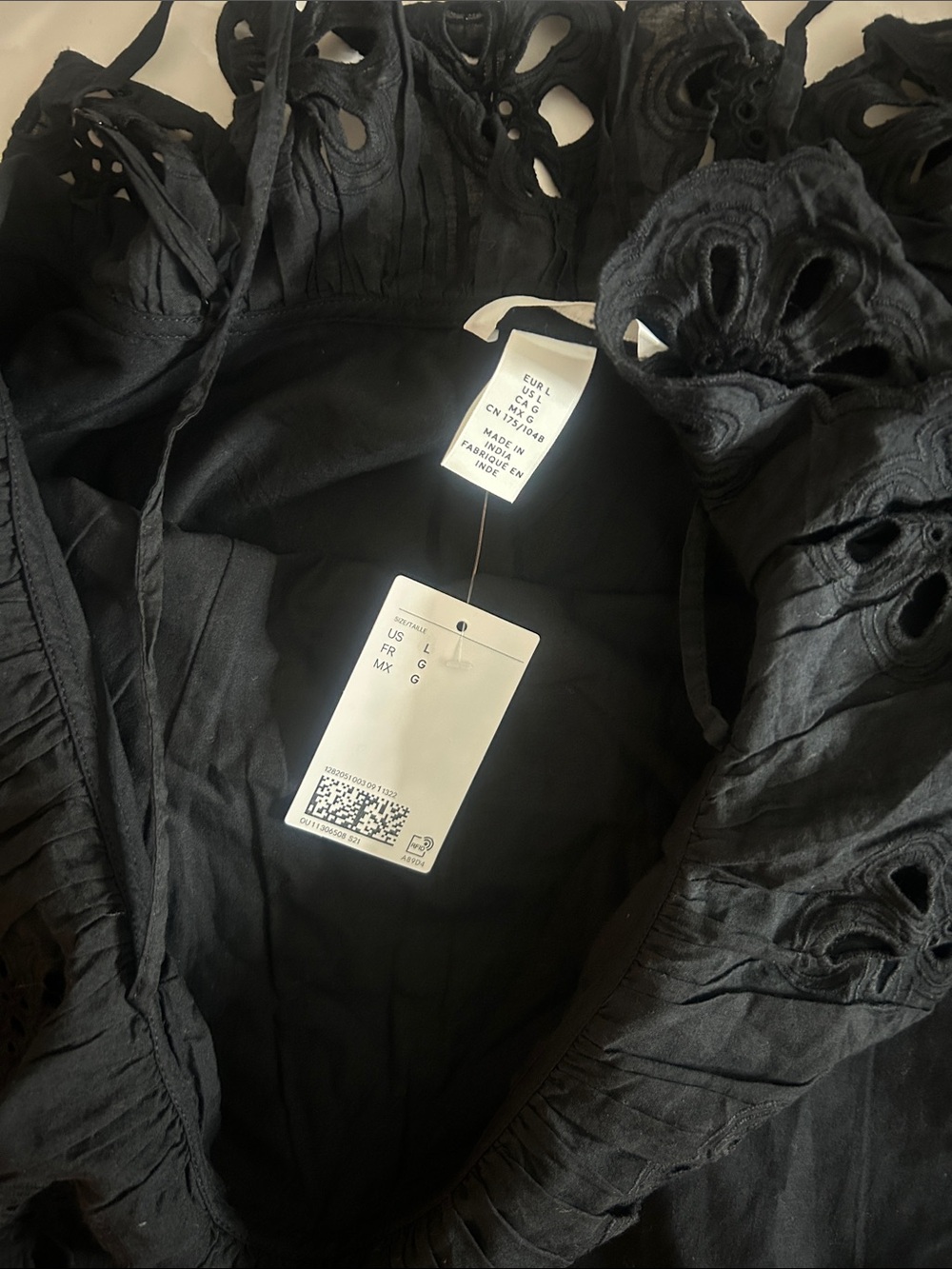 H&M (size L) COTTON DRESS WITH EYELET EMBROIDERY - Picture 6 of 6